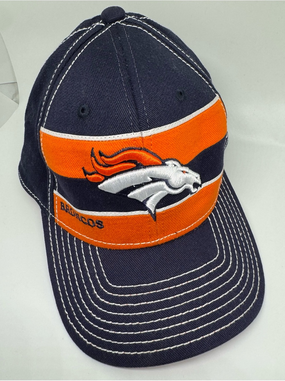 Reebok Navy & Orange Broncos Embroidered Cap